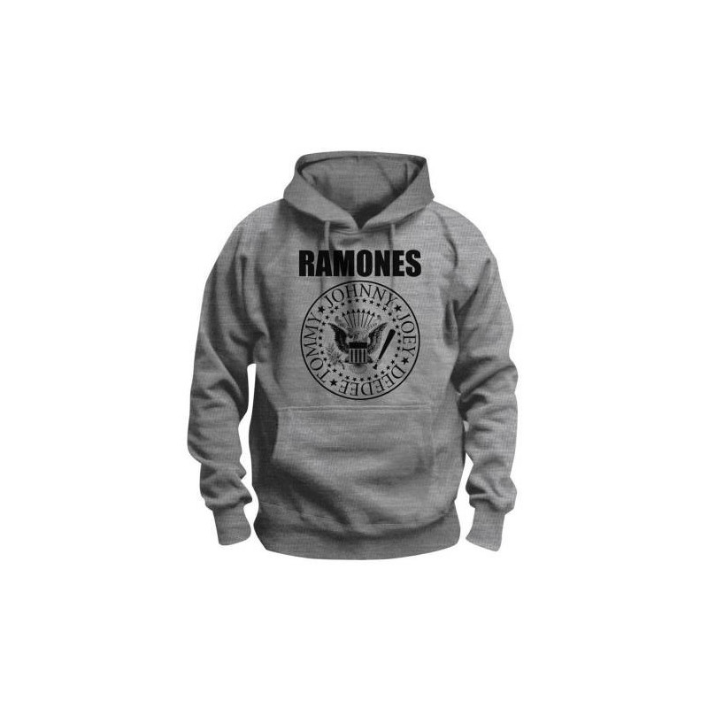 RAMONES - PRESIDENTIAL SEAL GREY (FELPA CON CAPPUCCIO UNISEX TG. L)