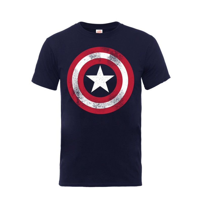 MARVEL COMICS CAPTAIN AMERICA DISTRESSED SHIELD TS