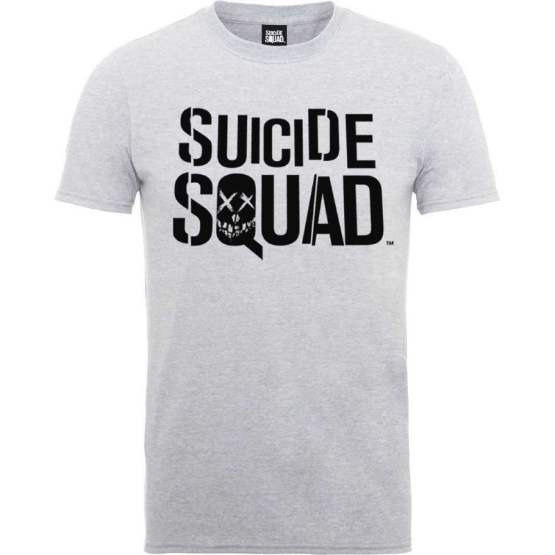 SUICIDE SQUAD LOGO MENS HEATHER GREY TS: XL