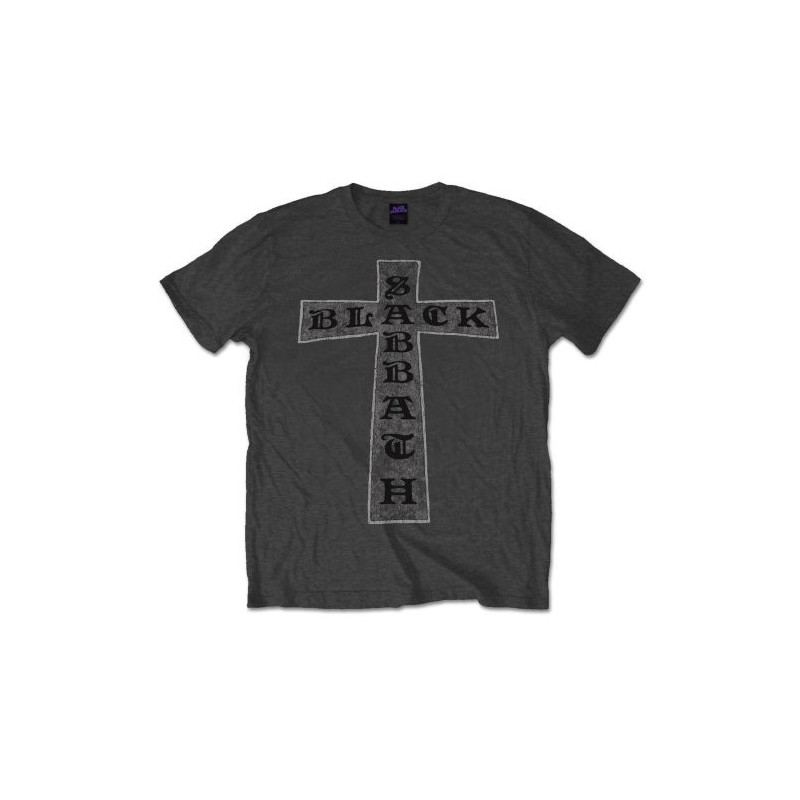 BLACK SABBATH SABBATH CROSS MENS CHARCOAL T SHIRT: SMALL