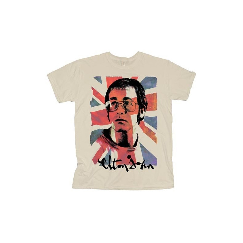 ELTON JOHN UNISEX TEE: UNION JACK (LARGE)