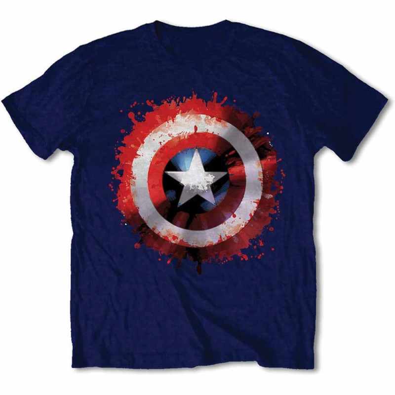 MARVEL COMICS - CAPTAIN AMERICA SPLAT SHIELD (T-SHIRT UNISEX TG. L)