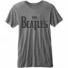 BEATLES (THE) - BURN-OUT DROP T LOGO GREY (T-SHIRT UNISEX TG. L)