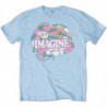 JOHN LENNON UNISEX TEE: RAINBOWS, LOVE & PEACE (MEDIUM)