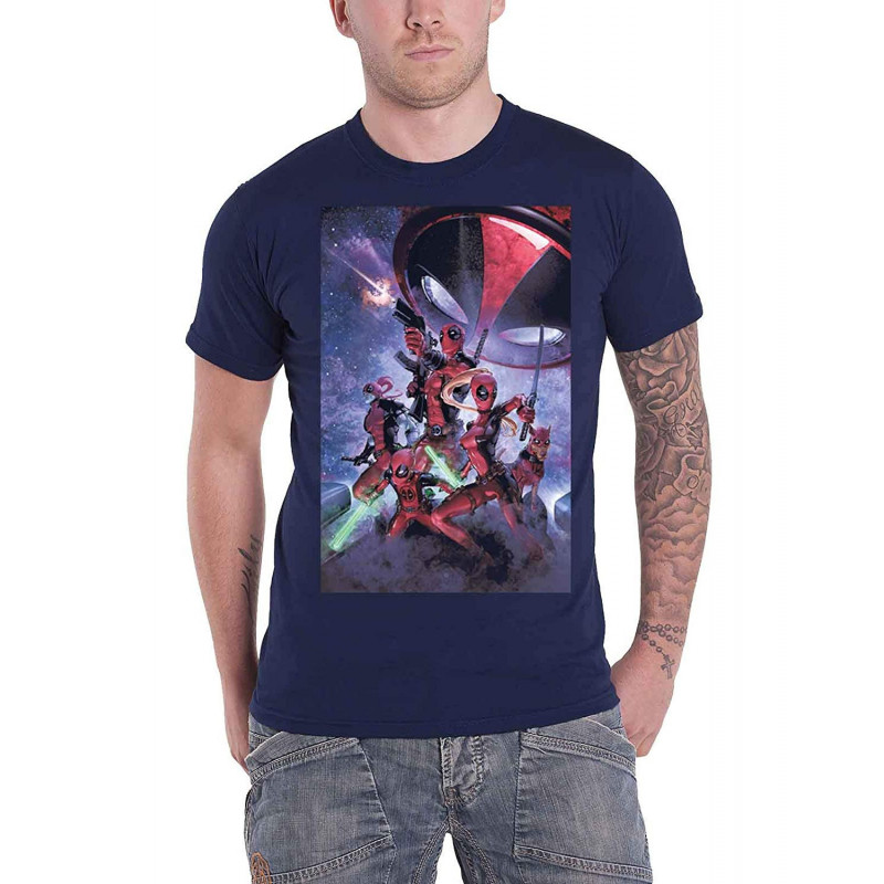 MARVEL COMICS UNISEX TEE: DEADPOOL FAMILY (LARGE)