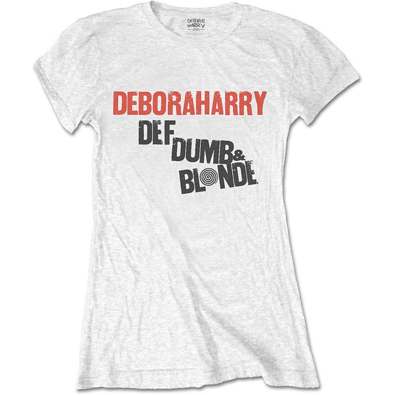 DEBBIE HARRY LADIES TEE: DEF, DUMB & BLONDE (MEDIUM)