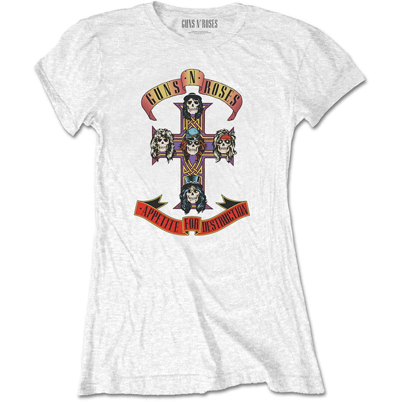 GUNS N' ROSES LADIES TEE: APPETITE FOR DESTRUCTION (RETAIL PACK) (LARGE)