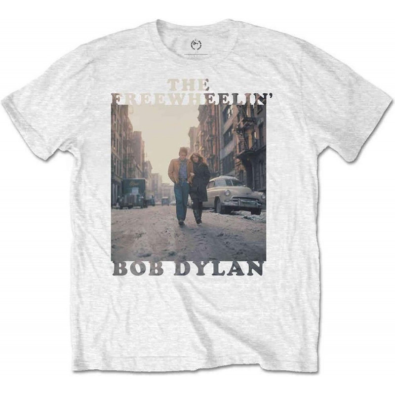 BOB DYLAN UNISEX TEE: THE FREEWHEELIN' (SMALL) WHITE UNISEX