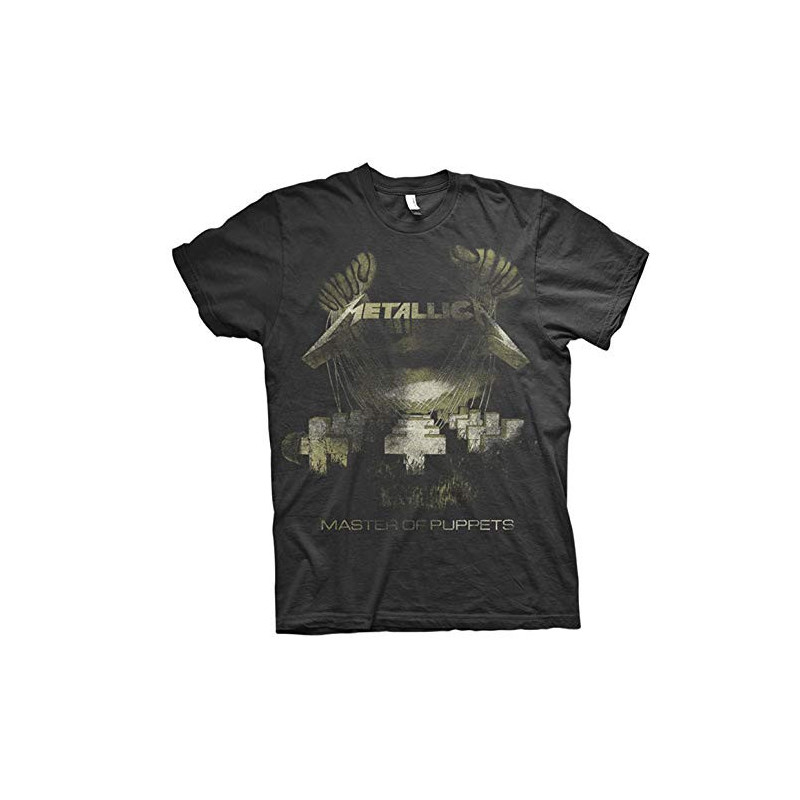 METALLICA UNISEX TEE: MASTER OF PUPPETS DISTRESSED (LARGE)