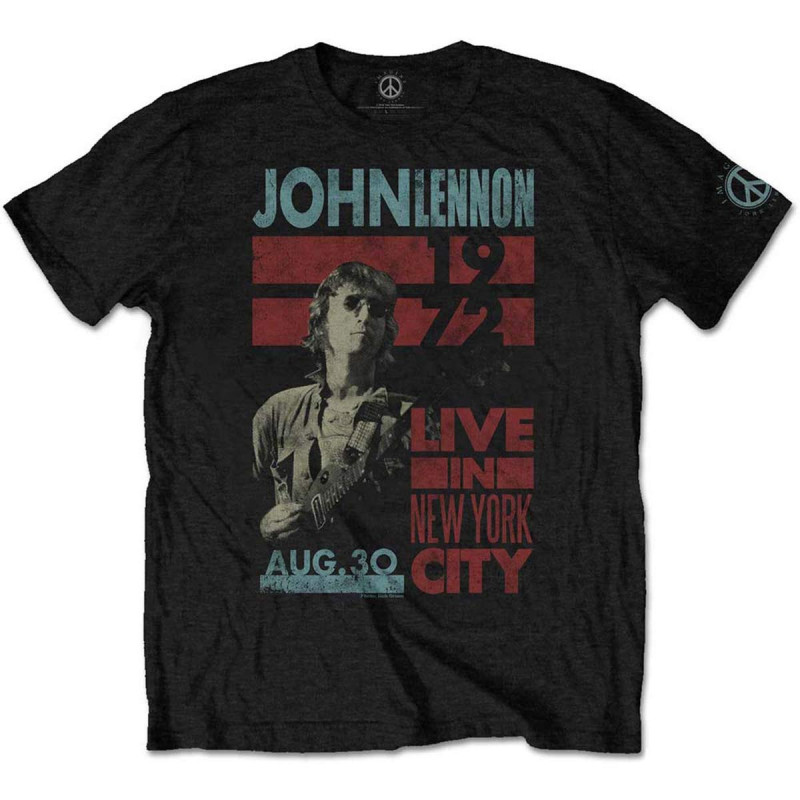 JOHN LENNON UNISEX TEE: LIVE IN NYC (XX-LARGE)