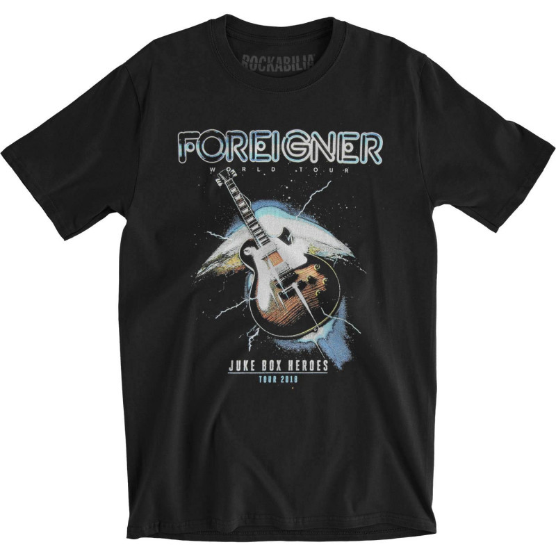 FOREIGNER UNISEX TEE: JUKE BOX HEROES (MEDIUM)