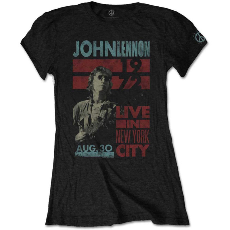 JOHN LENNON LADIES TEE: LIVE IN NYC (LARGE)