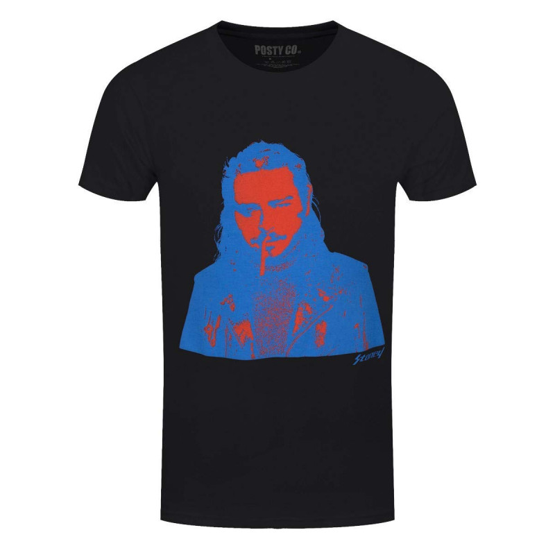 POST MALONE UNISEX TEE: RED & BLUE PHOTO (XX-LARGE)