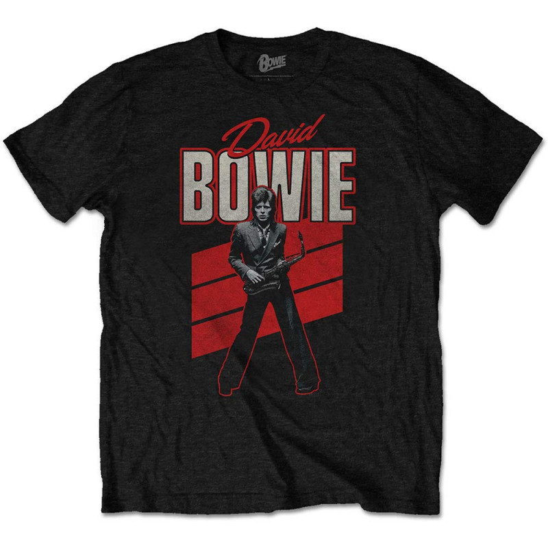 DAVID BOWIE UNISEX TEE: RED SAX (X-LARGE)