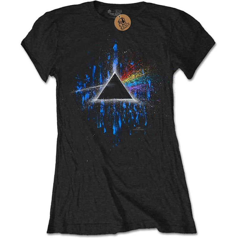 PINK FLOYD LADIES TEE: DARK SIDE OF THE MOON BLUE SPLATTER (XX-LARGE)