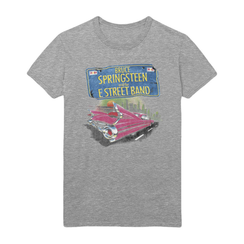 BRUCE SPRINGSTEEN UNISEX TEE: PINK CADILLAC (BACK PRINT) (MEDIUM)