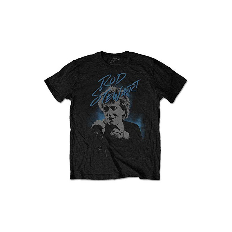 ROD STEWART UNISEX TEE: SCRIBBLE PHOTO (LARGE)