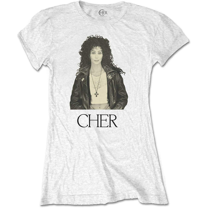 CHER LADIES TEE: LEATHER JACKET (X-LARGE)