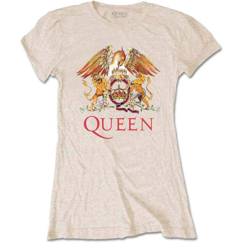 QUEEN LADIES TEE: CLASSIC CREST (LARGE)