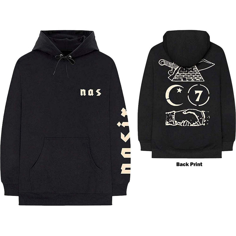 NAS UNISEX PULLOVER HOODIE: SYMBOLS (BACK PRINT) (XX-LARGE)