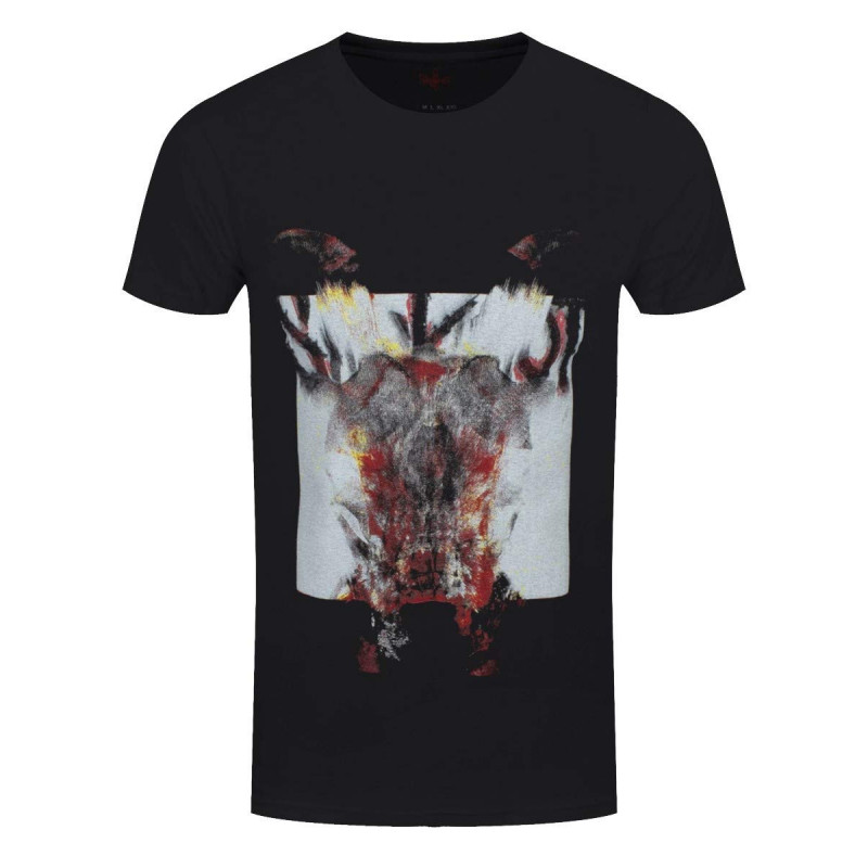 SLIPKNOT UNISEX TEE: DEVIL SINGLE - LOGO BLUR (BACK PRINT) (SMALL)