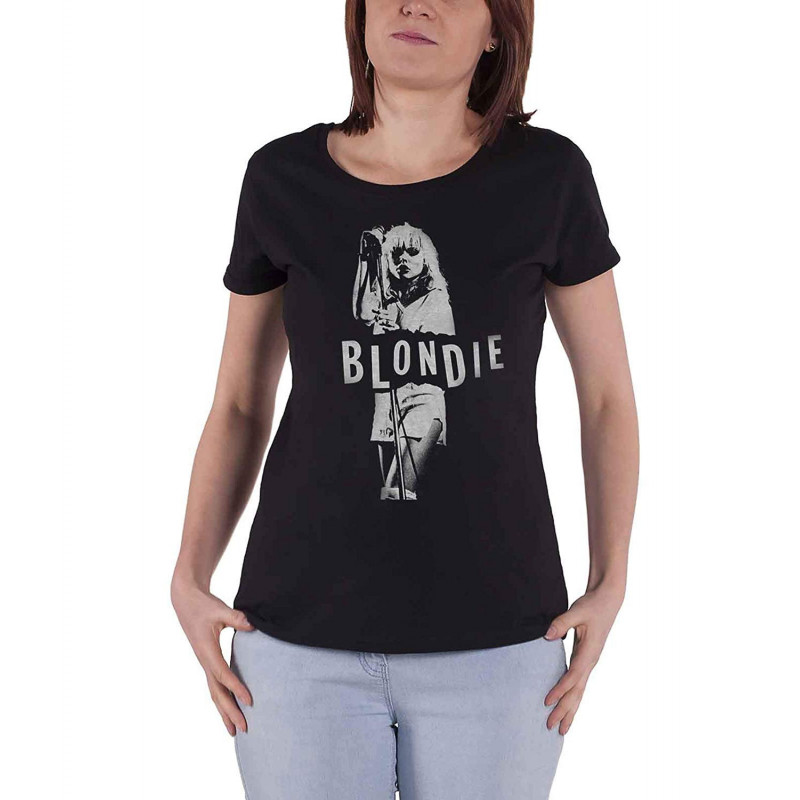 BLONDIE LADIES TEE: MIC. STAND (LARGE)