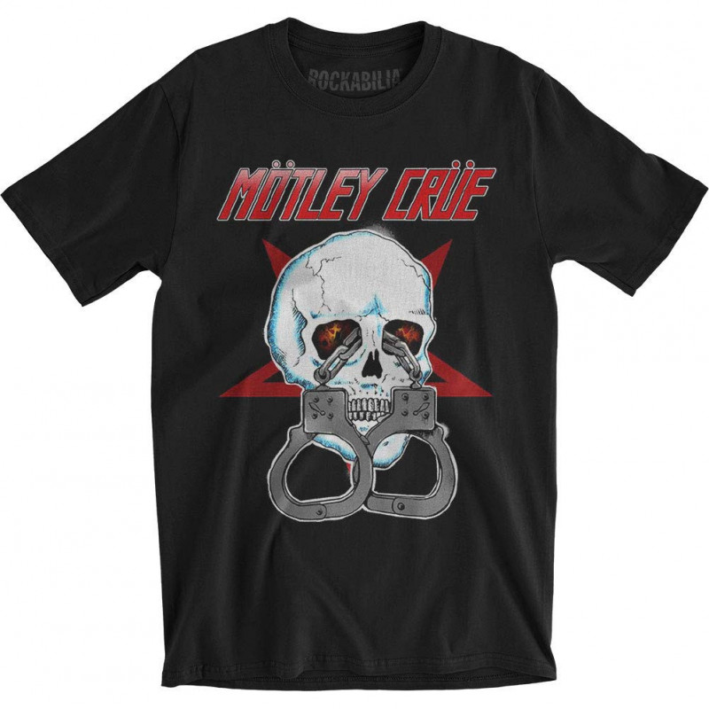 MOTLEY CRUE UNISEX TEE: SKULL CUFFS 2 (LARGE)