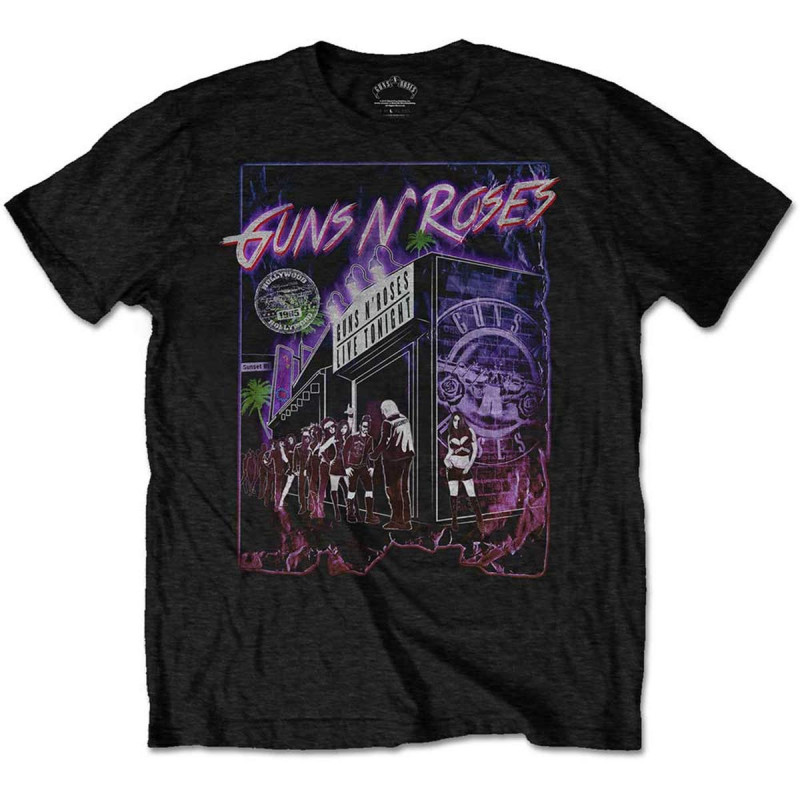 GUNS N' ROSES UNISEX TEE: SUNSET BOULEVARD (X-LARGE)