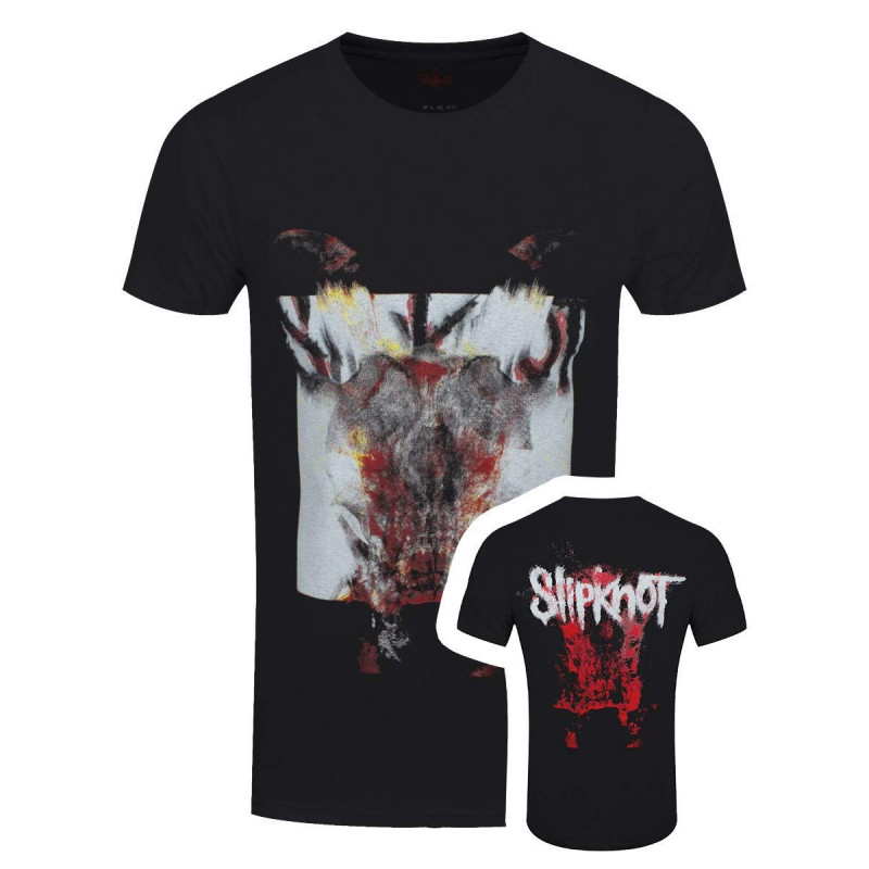 SLIPKNOT UNISEX TEE: DEVIL SINGLE - LOGO BLUR (BACK PRINT) (XX-LARGE)