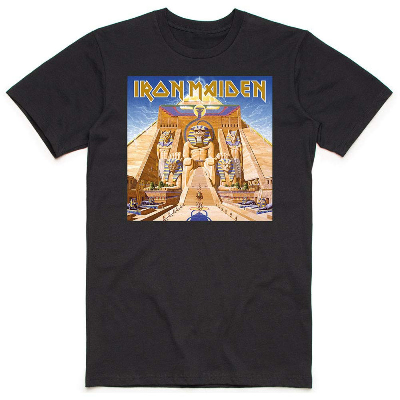 IRON MAIDEN UNISEX TEE: POWERSLAVE ALBUM COVER BOX (LARGE)