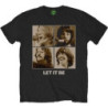 THE BEATLES MEN'S TEE: LET IT BE SEPIA (SMALL) BLACK MENS TEE