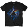 PINK FLOYD T-SHIRT  X-SMALL UNISEX BLACK  DARK SIDE OF THE MOON BLUE SPLATTER