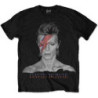 BOWIE DAVID T-SHIRT  M BLACK UNISEX  ALADDIN SANE