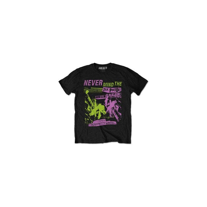 SEX PISTOLS T-SHIRT  L BLACK UNISEX  JAPANESE POSTER