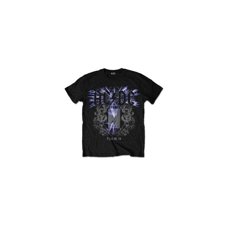 AC/DC T-SHIRT  M BLACK UNISEX  ELECTRIC