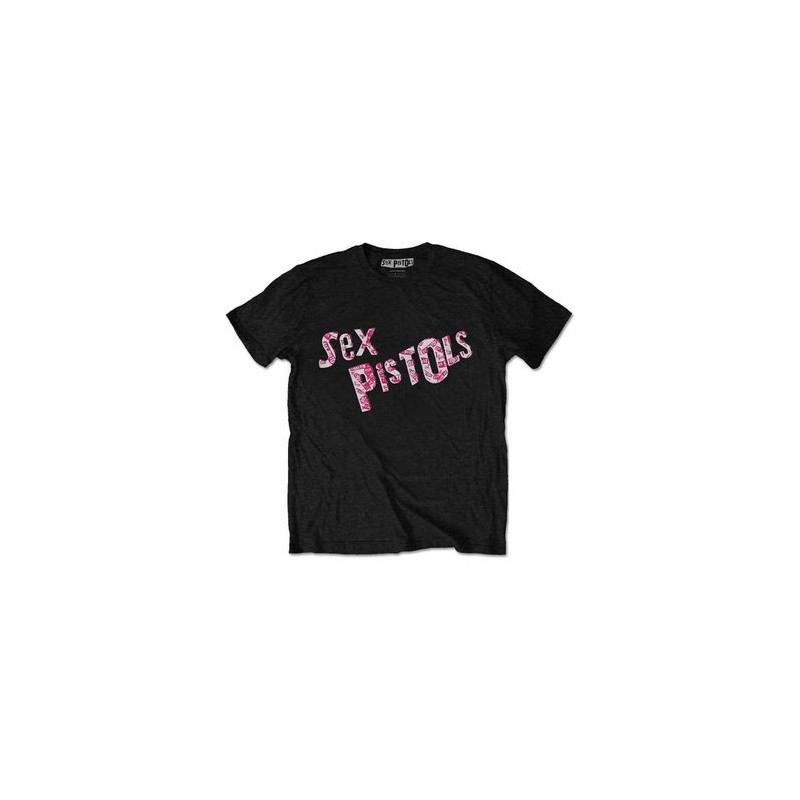 SEX PISTOLS T-SHIRT  L BLACK UNISEX  MULTI-LOGO