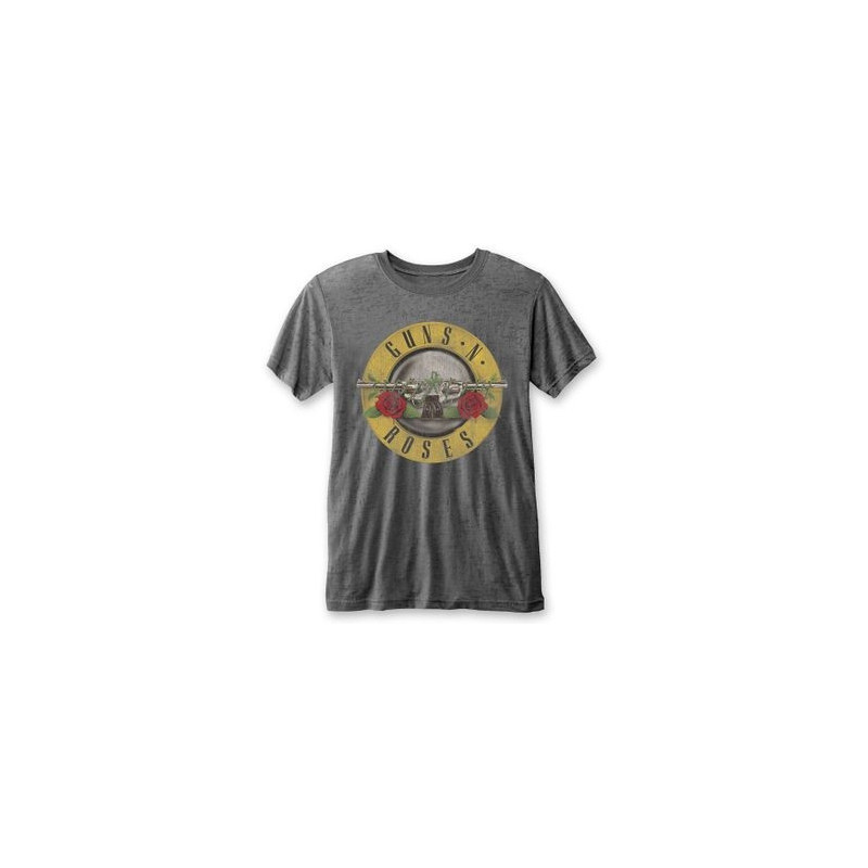 GUNS N ROSES T-SHIRT  L UNISEX GREY  CLASSIC LOGO