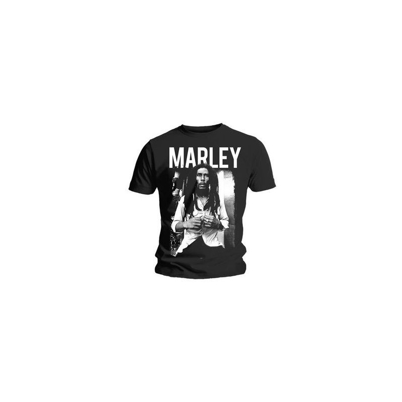 MARLEY BOB T-SHIRT  M BLACK UNISEX  BLACK & WHITE