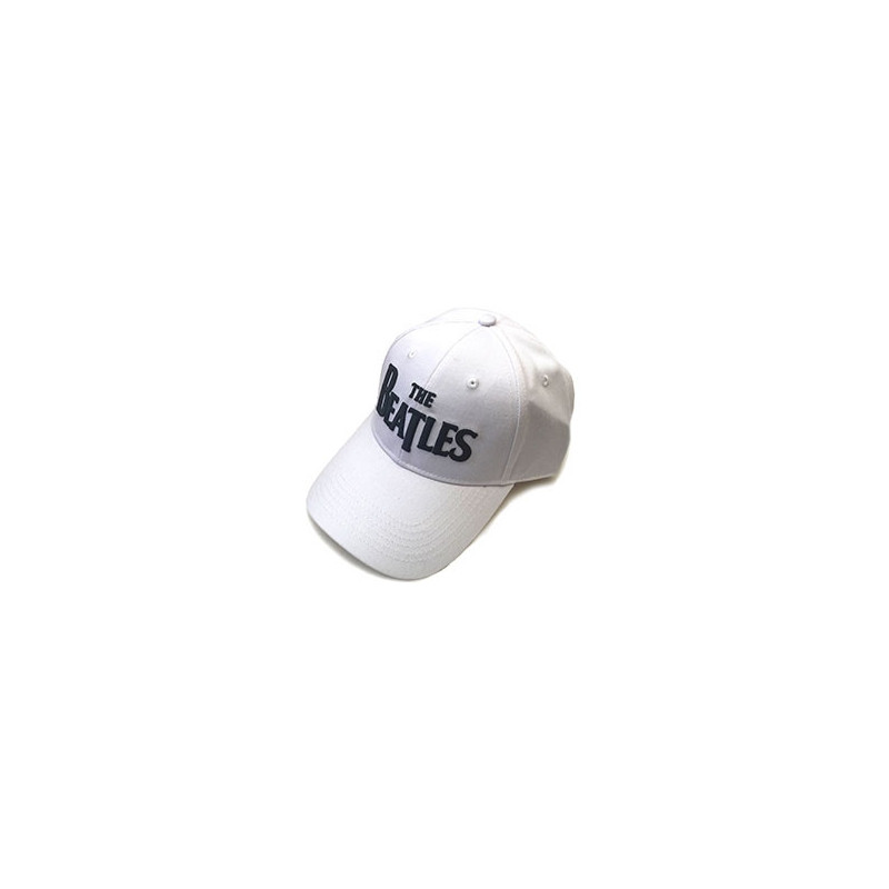 THE BEATLES UNISEX BASEBALL CAP:BLACK DROP T LOGO (WHITE)