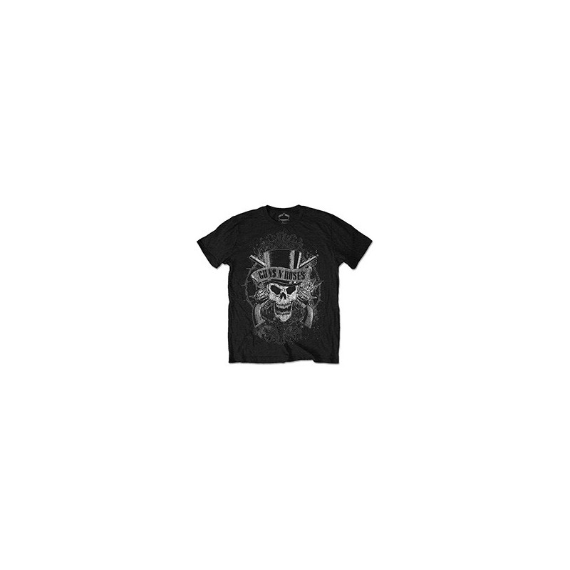 GUNS N' ROSES - FADED SKULL BLACK (T-SHIRT UNISEX TG. S)