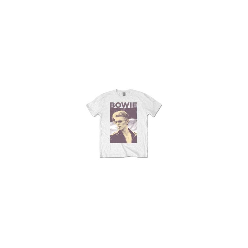 DAVID BOWIE MEN'S TEE: SMOKING (X-LARGE) WHITE MENS TEE