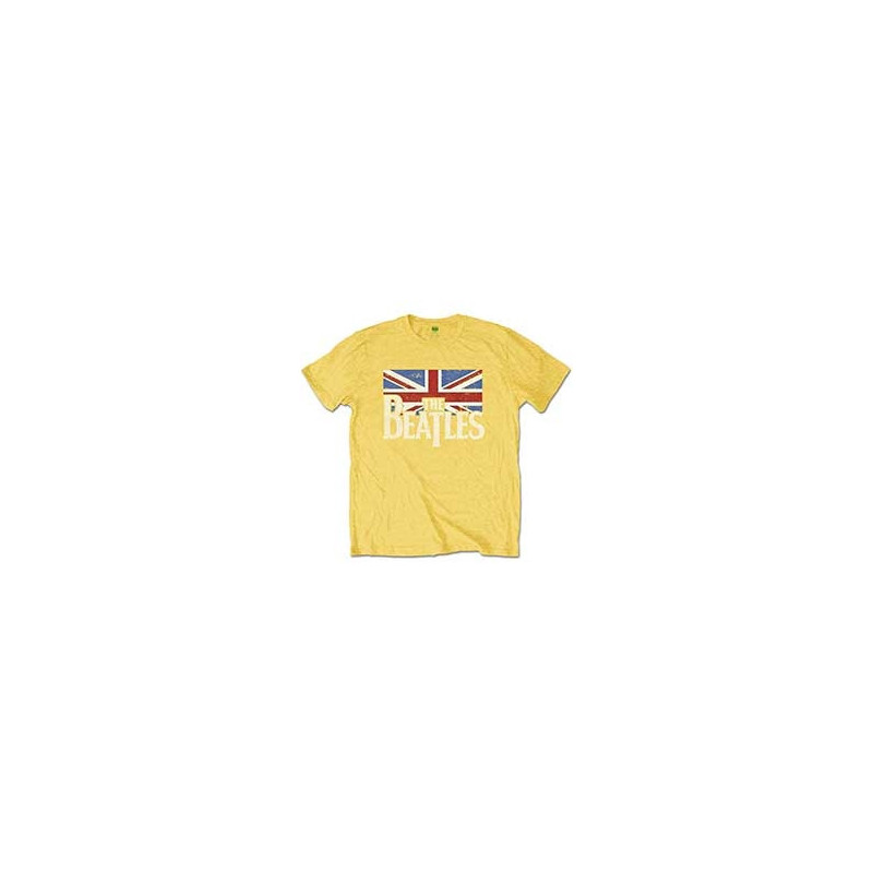 THE BEATLES KIDS T-SHIRT: LOGO & VINTAGE FLAG (3-4 YEARS)