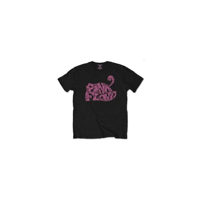 PINK FLOYD:T-SHIRT BLACK UNISEX SWIRL LOGO