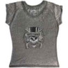 GUNS N ROSES T-SHIRT  MEDIUM LADIES GREY  FADED SKULL