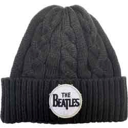 THE BEATLES UNISEX BEANIE HAT:DRUM LOGO (CABLE KNIT)