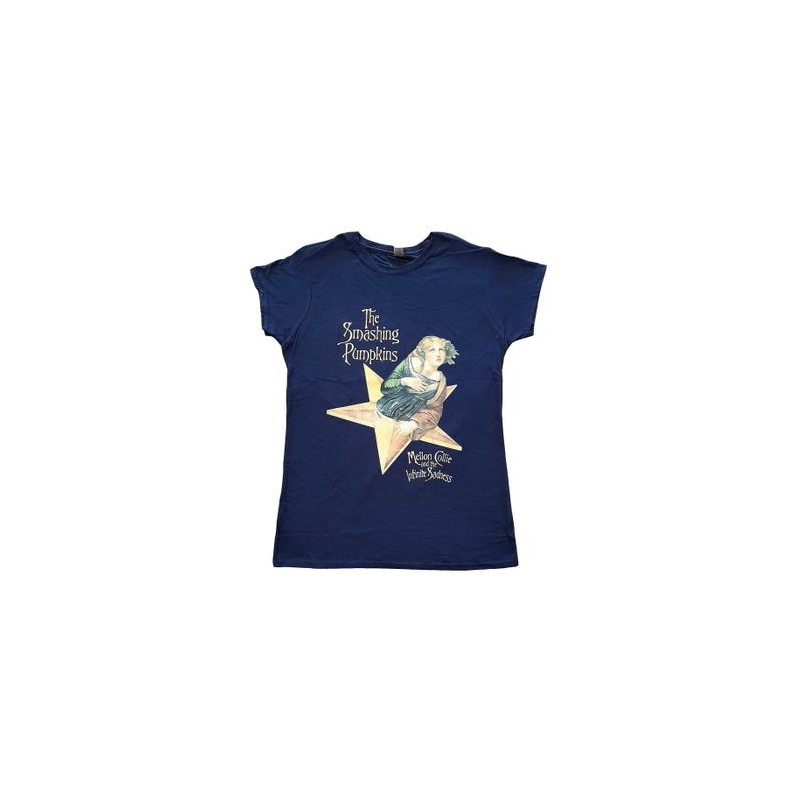 SMASHING PUMPKINS T-SHIRT  SMALL LADIES BLUE  MELLON COLLIE