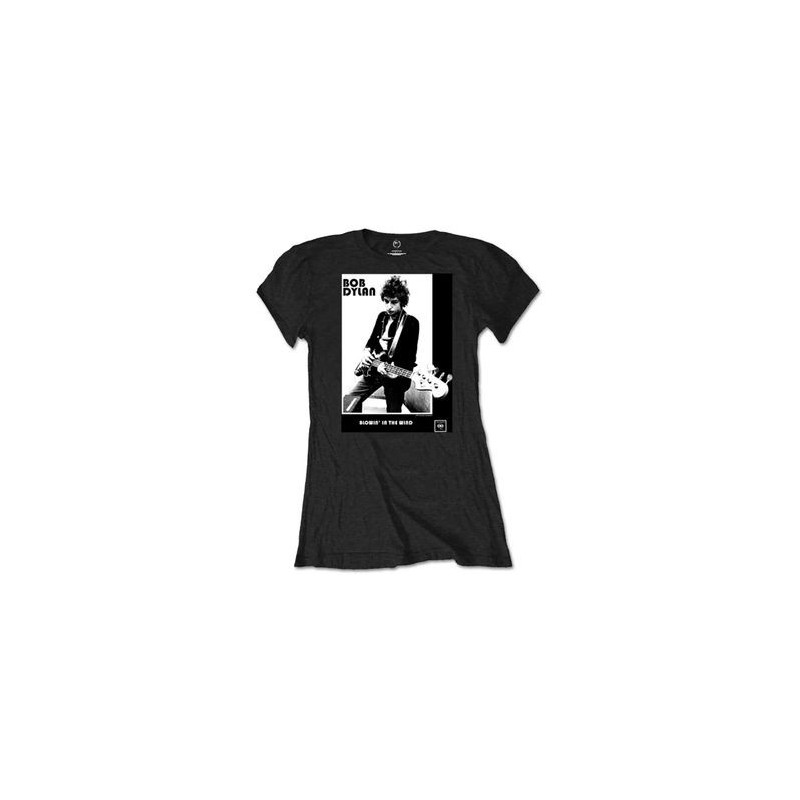 BOB DYLAN LADIES TEE: BLOWING IN THE WIND (RETAIL PACK) (LARGE)