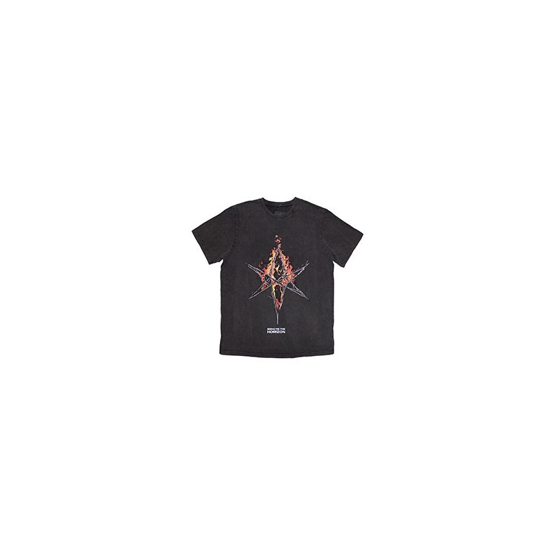 BRING ME THE HORIZON UNISEX:FLAME HEX & TEXT LOGO (WASH COLLECTION)